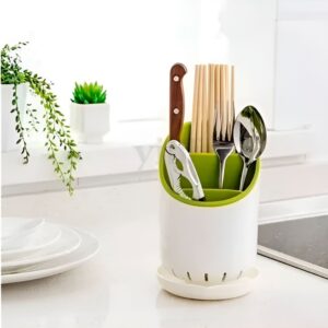 Porta Talheres Utensílios Escorredor Organizador Plástico Pequeno para Pia Bancada Mesa