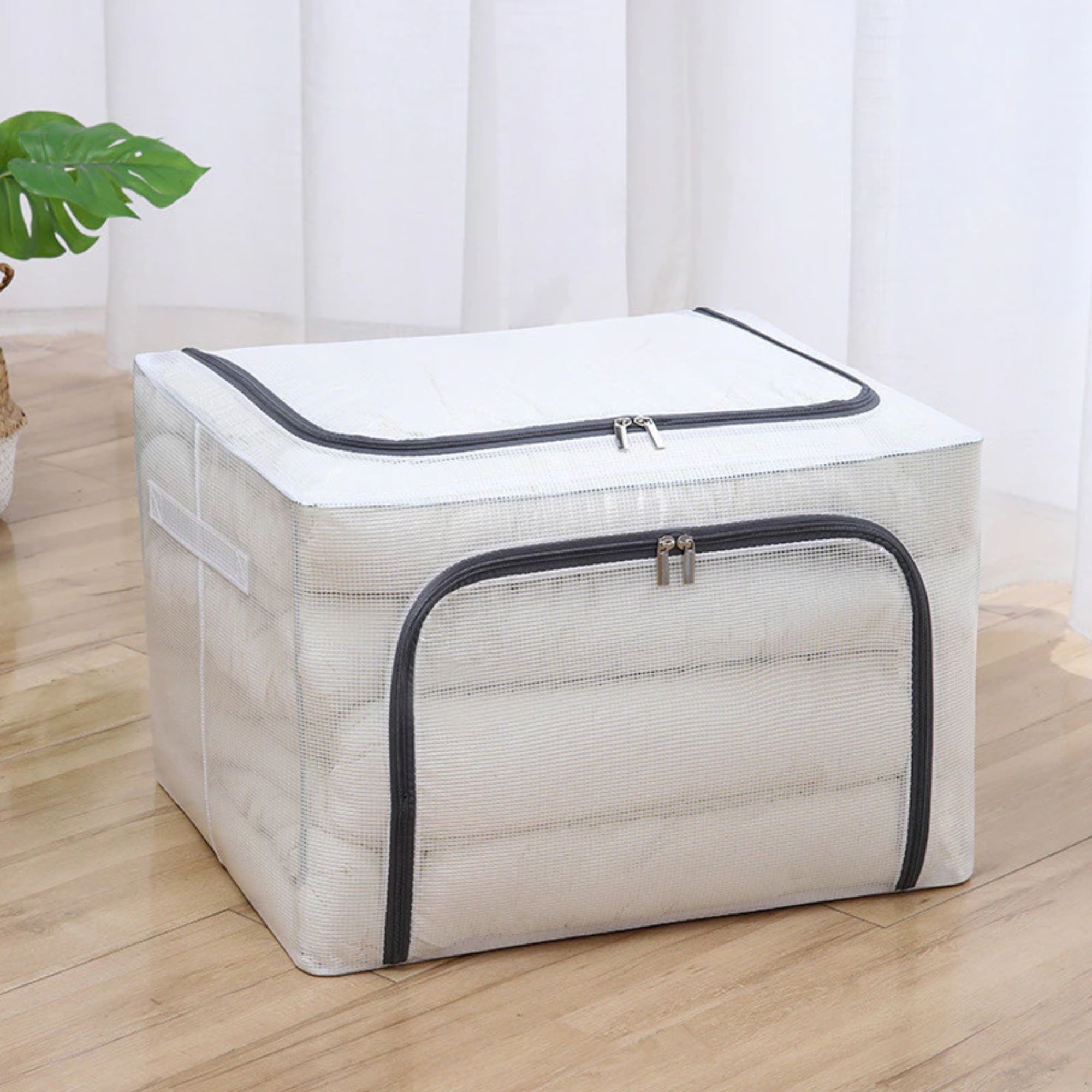 Kit 2 Organizador Multiuso Caixa Organizadora de Guarda Roupa com Zíper Antimofo (39x29x19cm) - Imagem 2