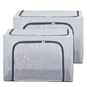 Kit 2 Organizador Multiuso Caixa Organizadora de Guarda Roupa com Zíper Antimofo (59x41x39cm)