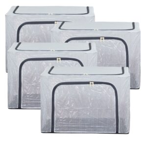 Kit 4 Organizador Multiuso Caixa Organizadora de Guarda Roupa com Zíper Antimofo (39x29x19cm)