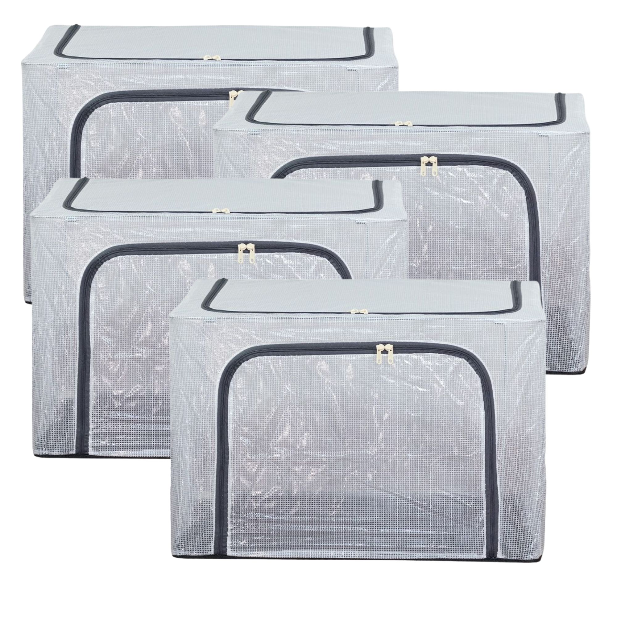 Kit 4 Organizador Multiuso Caixa Organizadora de Guarda Roupa com Zíper Antimofo (39x29x19cm)