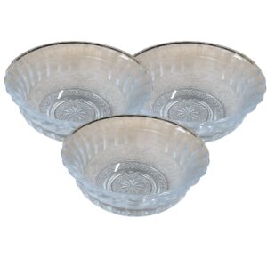 Jogo 3 Tigela Bowl de Vidro Taças Petisqueira Transparente para Sobremesa Sorvete Doces