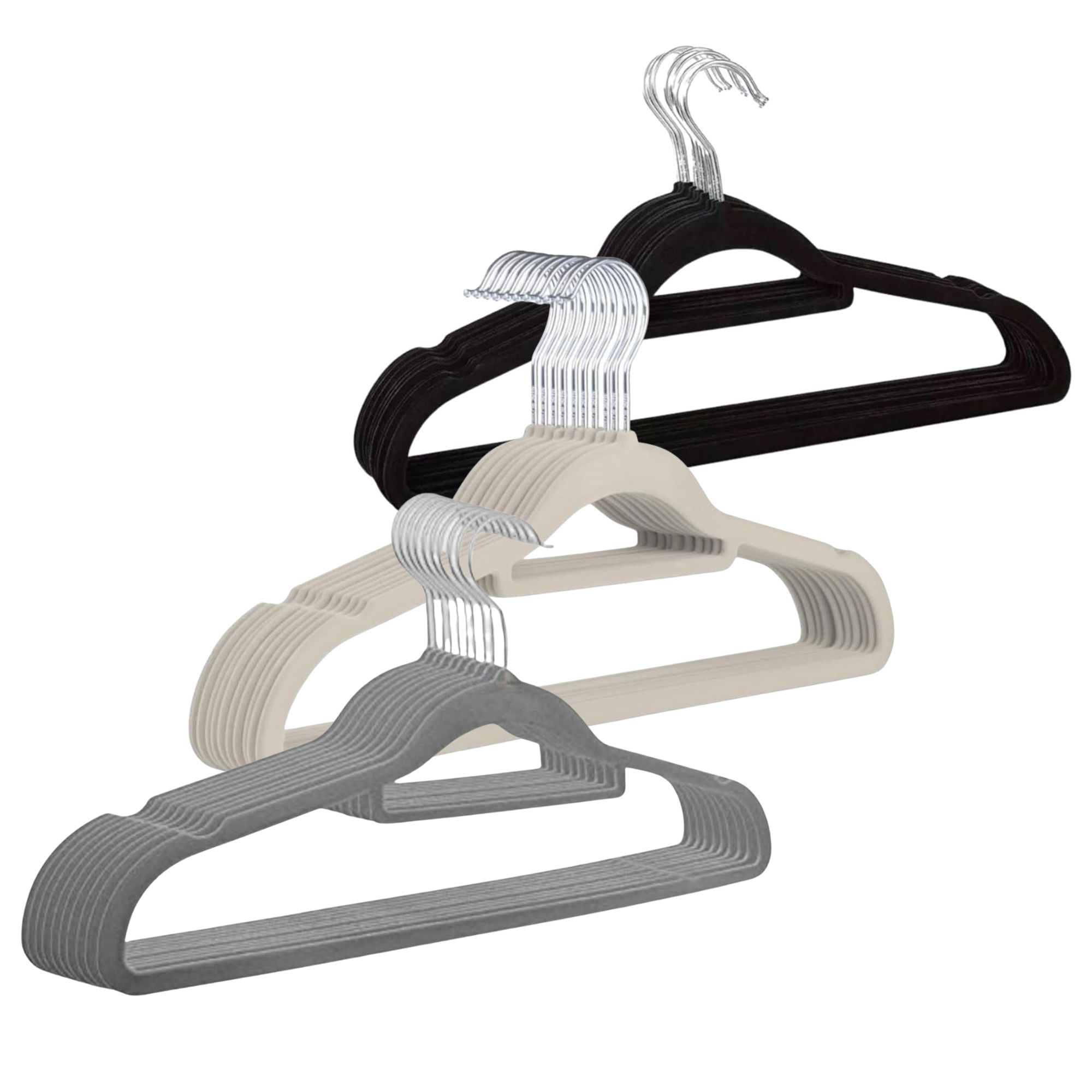 Kit 10 Cabides de Veludo Slim Adulto Antideslizante Ultrafino para Roupas Camisas Calças Vestido