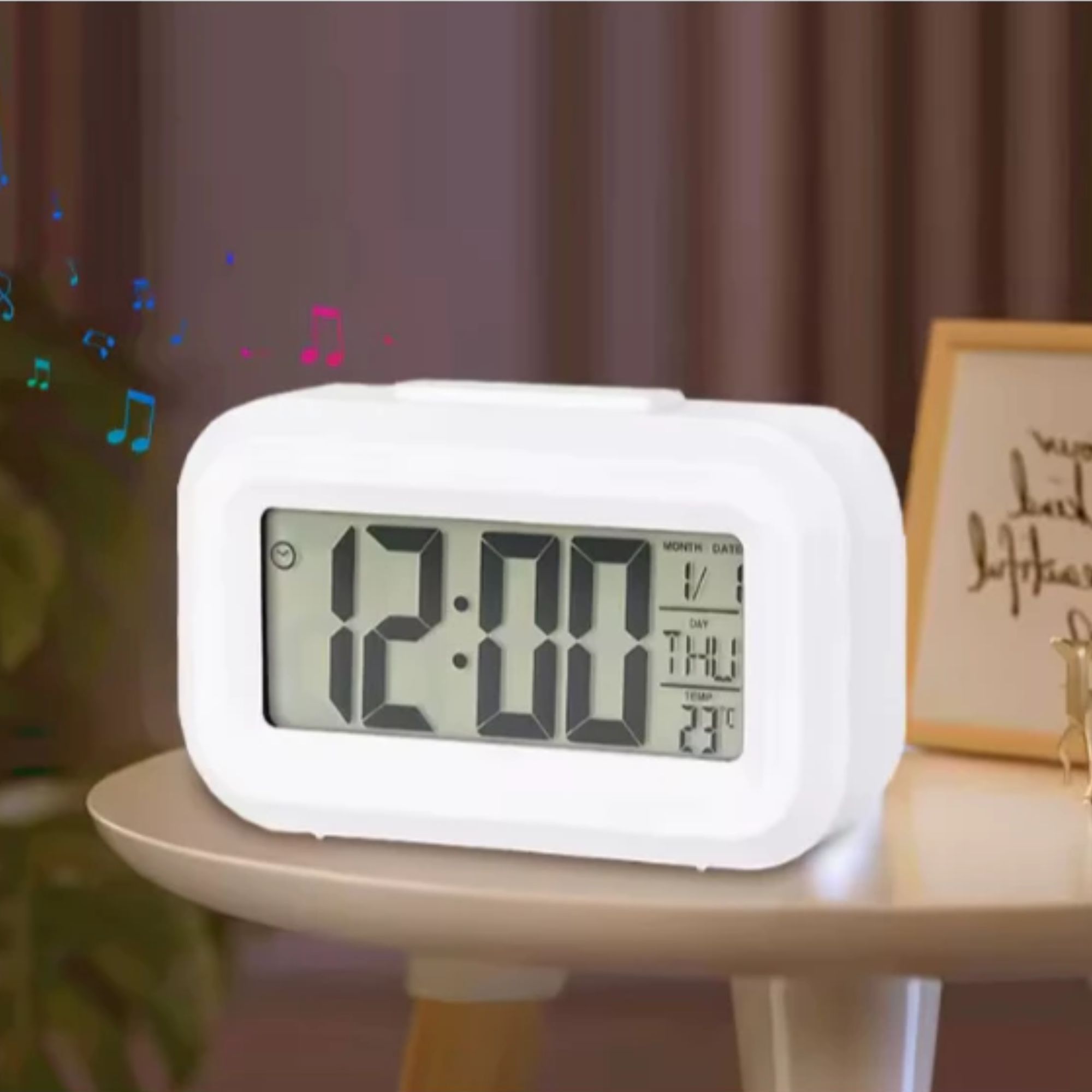 Relógio de Mesa Cabeceira Portátil Digital Despertador Led LCD Brilha no Escuro - Imagem 3