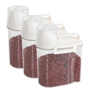 Kit 3 Pote Hermético Acrílico 1800ml Transparente Copo Medidor Bico Dosador Mantimentos Lavanderia