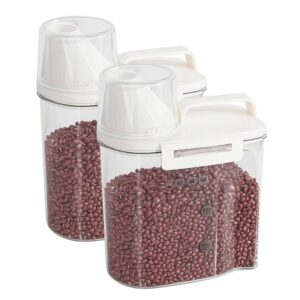 Kit 2 Pote Hermético Acrílico 1800ml Transparente Copo Medidor Bico Dosador Mantimentos Lavanderia