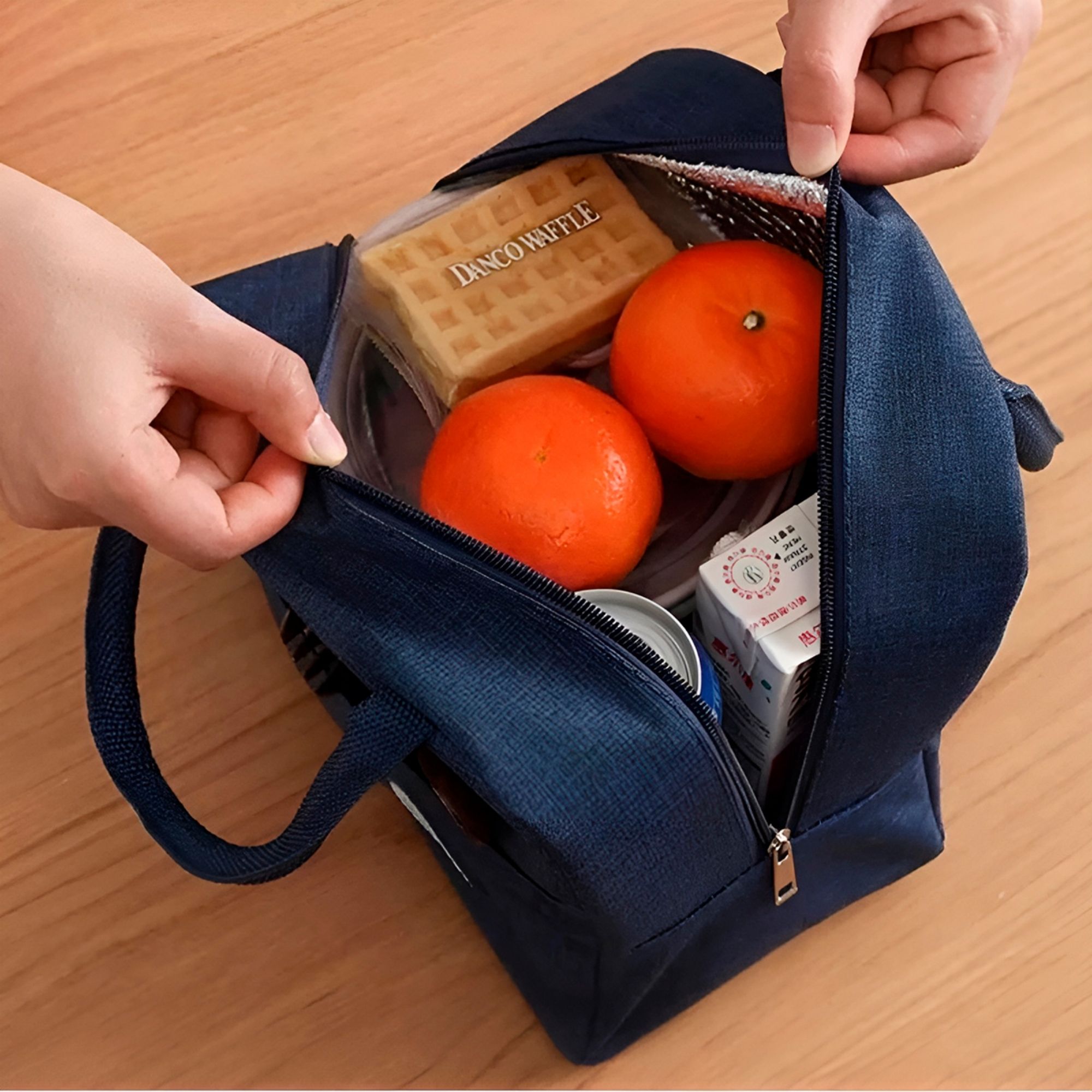 Bolsa Térmica Portátil Lancheira Marmita Infantil de Mão para Viagem Piquenique - Imagem 3