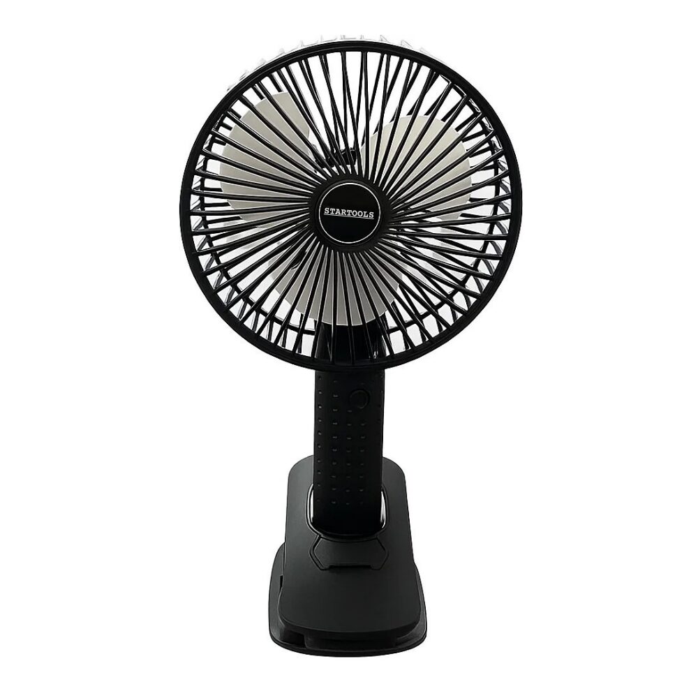 Mini Ventilador de Mesa Recarregável - Preta