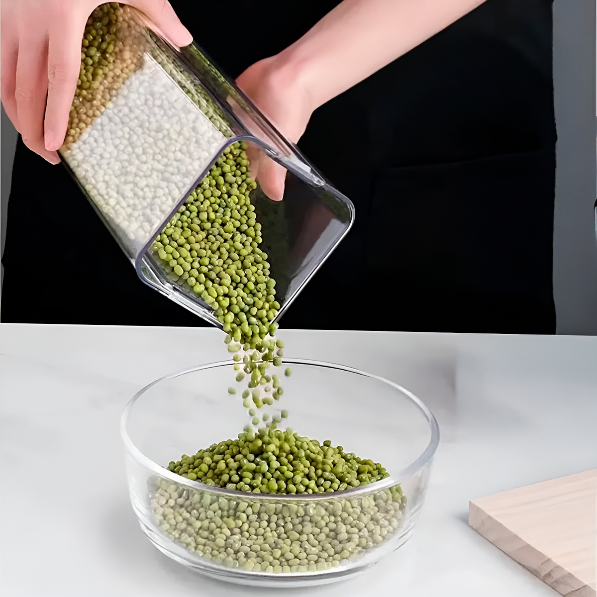 Conjunto 7 Potes Herméticos Acrílico Mantimentos Transparente - Imagem 4