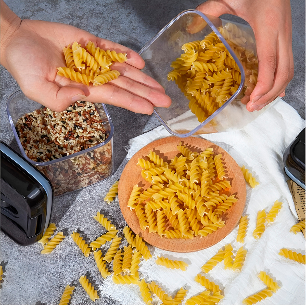 Conjunto 7 Potes Herméticos Acrílico Mantimentos Transparente - Imagem 6