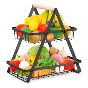 Fruteira de Mesa Cesto 2 Andares Organizador Cozinha