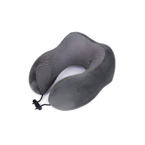 Almofada Travesseiro Pescoço Viagem Fecho Ajustável Cor:Cinza