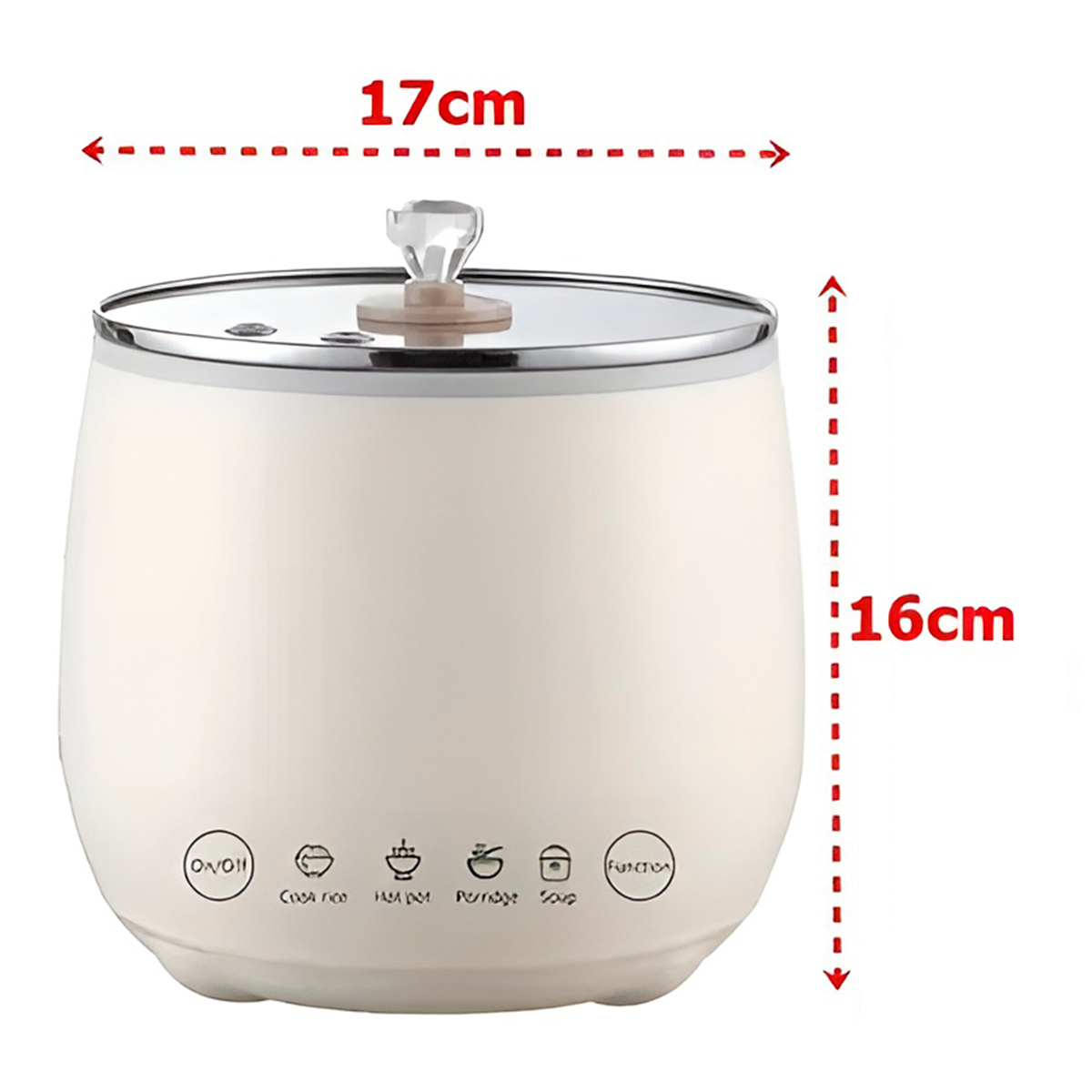 Panela Elétrica de Arroz 110V 1,8L 350W Branca Antiaderente Multifuncional - Imagem 5