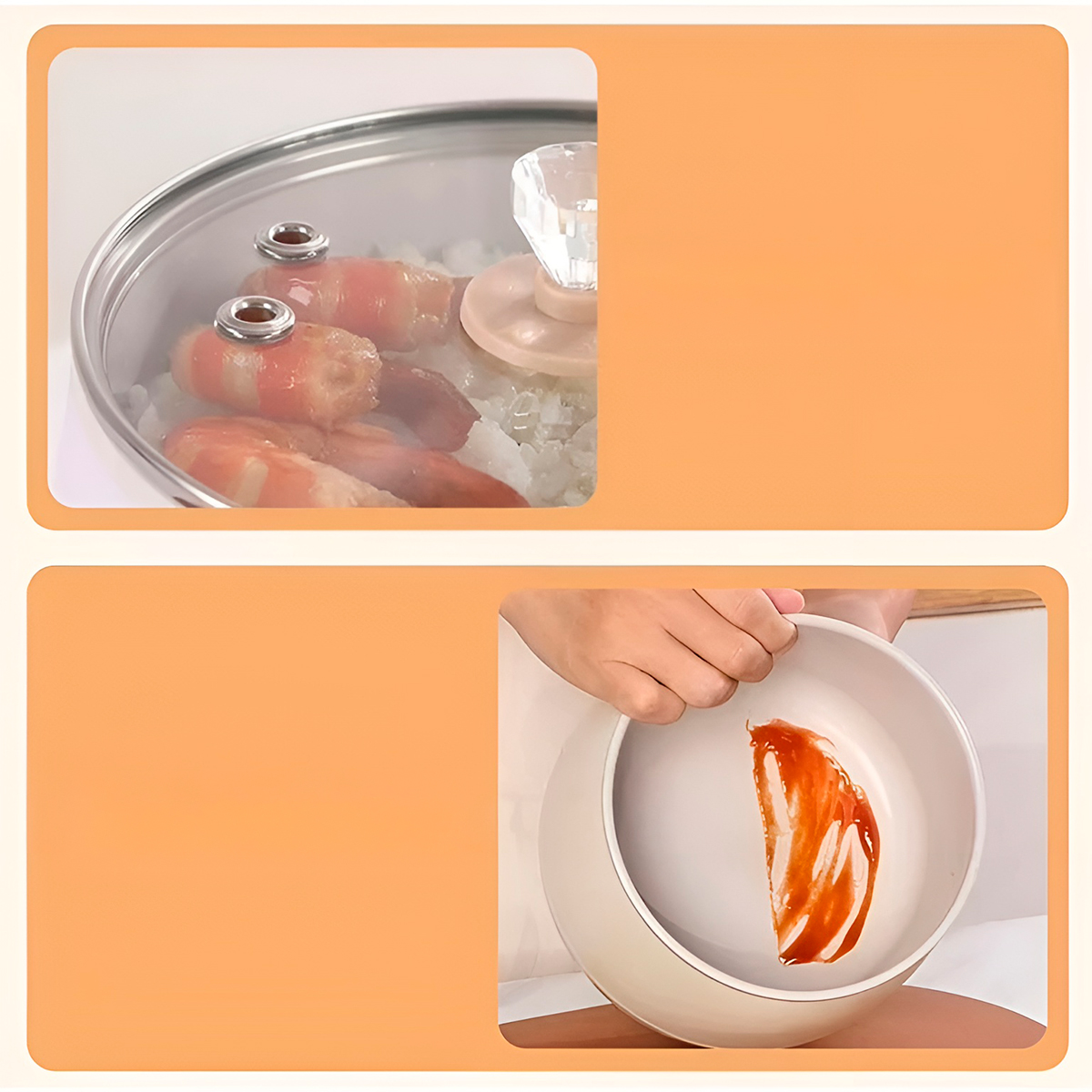 Panela Elétrica de Arroz 110V 1,8L 350W Branca Antiaderente Multifuncional - Imagem 3