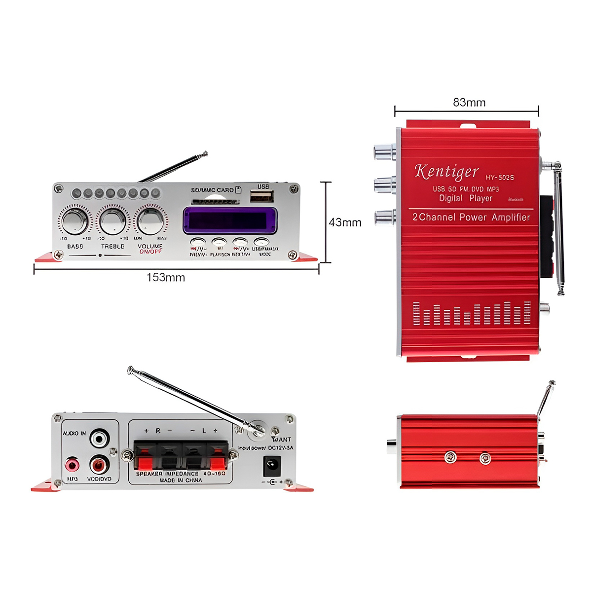 Amplificador Estéreo Speaker Hi-Fi Som Qualidade - Imagem 6