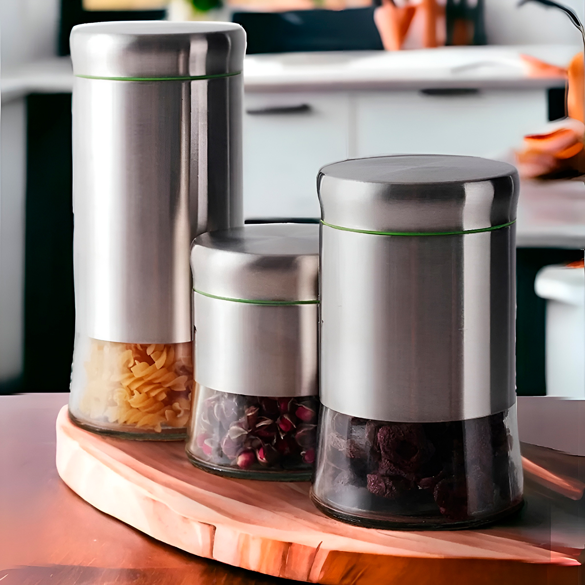 Conjunto 7 Peças Galheteiro Aço Inox Porta Condimentos - Imagem 7