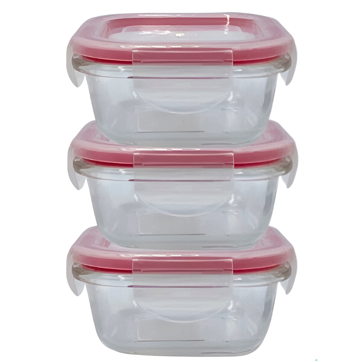 Conjunto 3 Potes Quadrados 170ml Vidro Comida Marmita - Imagem 2