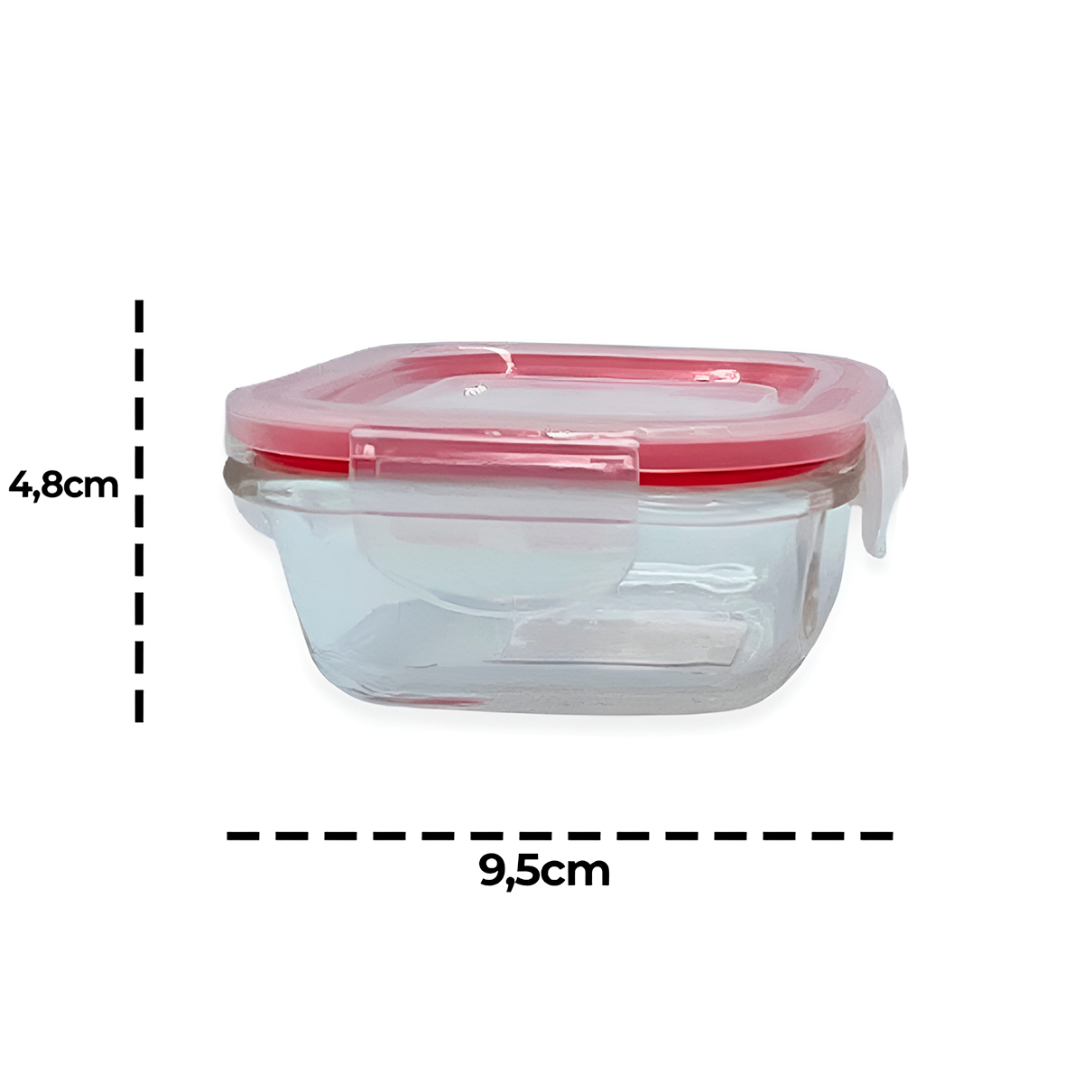 Conjunto 3 Potes Quadrados 170ml Vidro Comida Marmita - Imagem 6