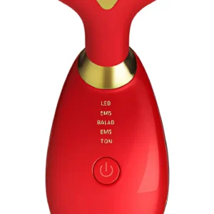 Massageador Facial Elétrico Pescoço Face Firmeza USB Cor:Vermelho