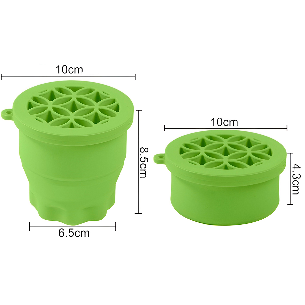 Limpador Organizador Pincéis Silicone Retrátil Limpeza Modelo:Verde - Imagem 4