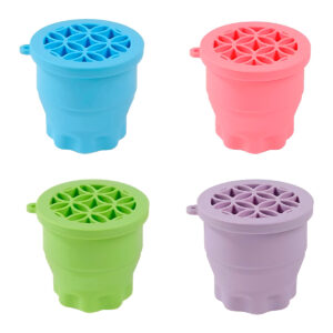 Limpador Organizador Pincéis Silicone Retrátil Limpeza Modelo:Azul