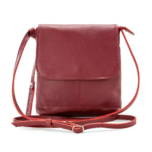 Bolsa de Couro Legítimo Transversal Tiracolo Modelo Jô Modelo:Vinho