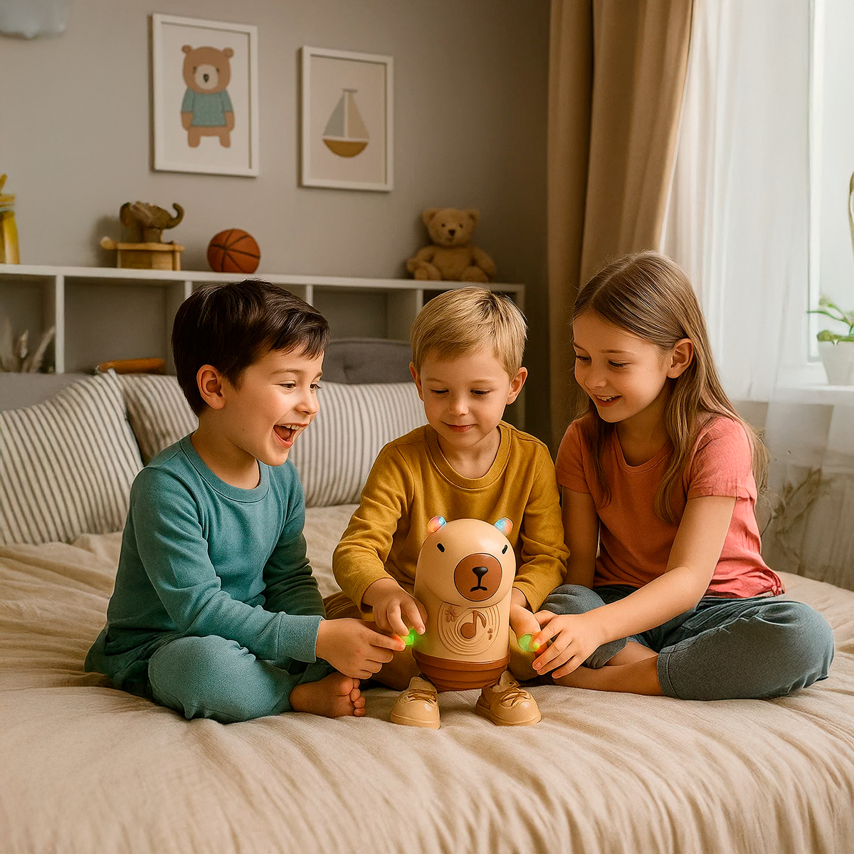 Brinquedo Robô Capivara Dançante Música Luzes Diversão - Imagem 4