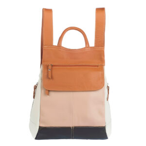 Mochila de Couro Legítimo Modelo Malu Resistente Confortável Modelo:Tons Terrosos