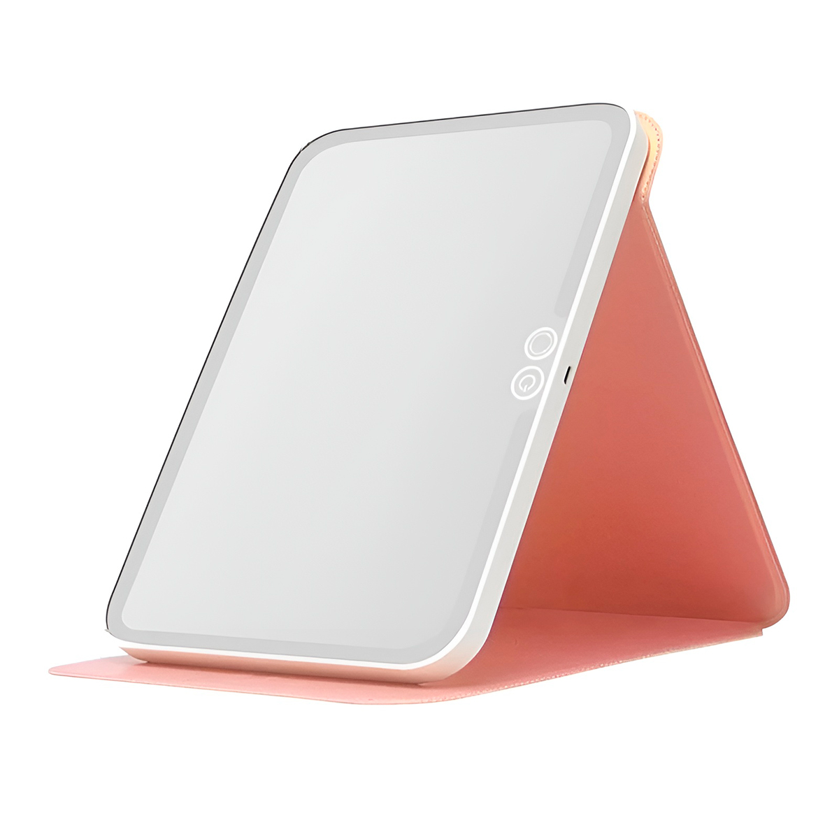 Espelho LED Portátil com Capa Recarregável Touch USB Cor:Rosa