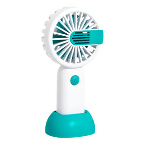 Mini Ventilador de Mão Portátil Recarregável com Base Cor:Azul