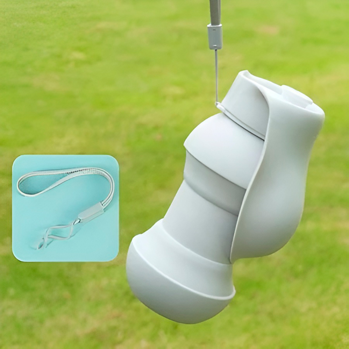 Bebedouro Dobrável para Pets Silicone 300ml Flexível Cor:Branco - Imagem 4