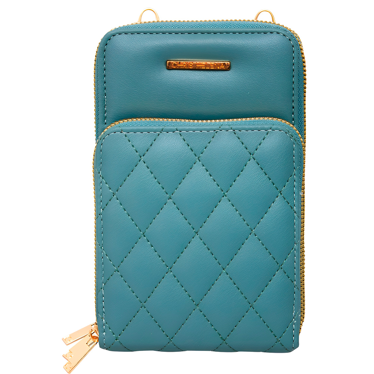 Bolsa Carteira Feminina Com Alça Textura Matelassê Cor:Azul