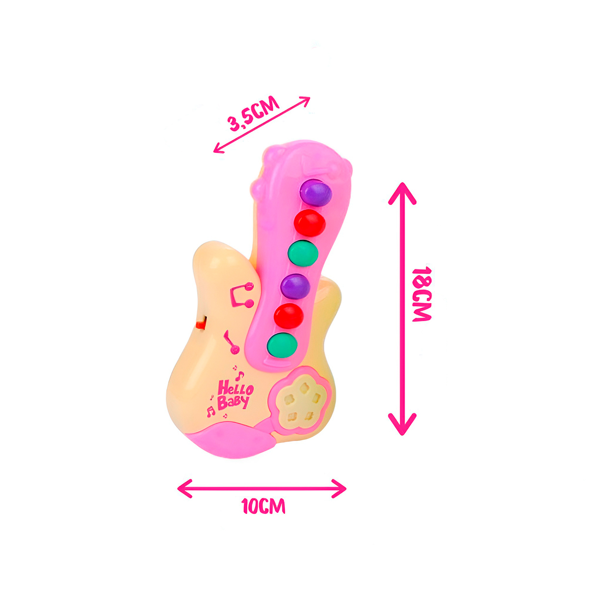 Brinquedo Musical Educativo Mini Guitarra Infantil Cor:Rosa - Imagem 3