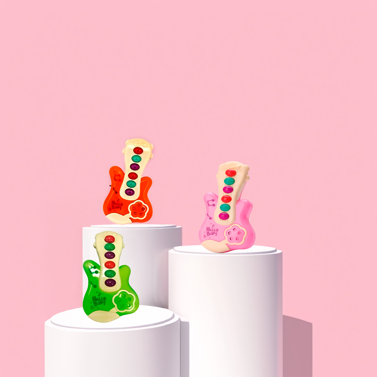 Brinquedo Musical Educativo Mini Guitarra Infantil Cor:Rosa - Imagem 4