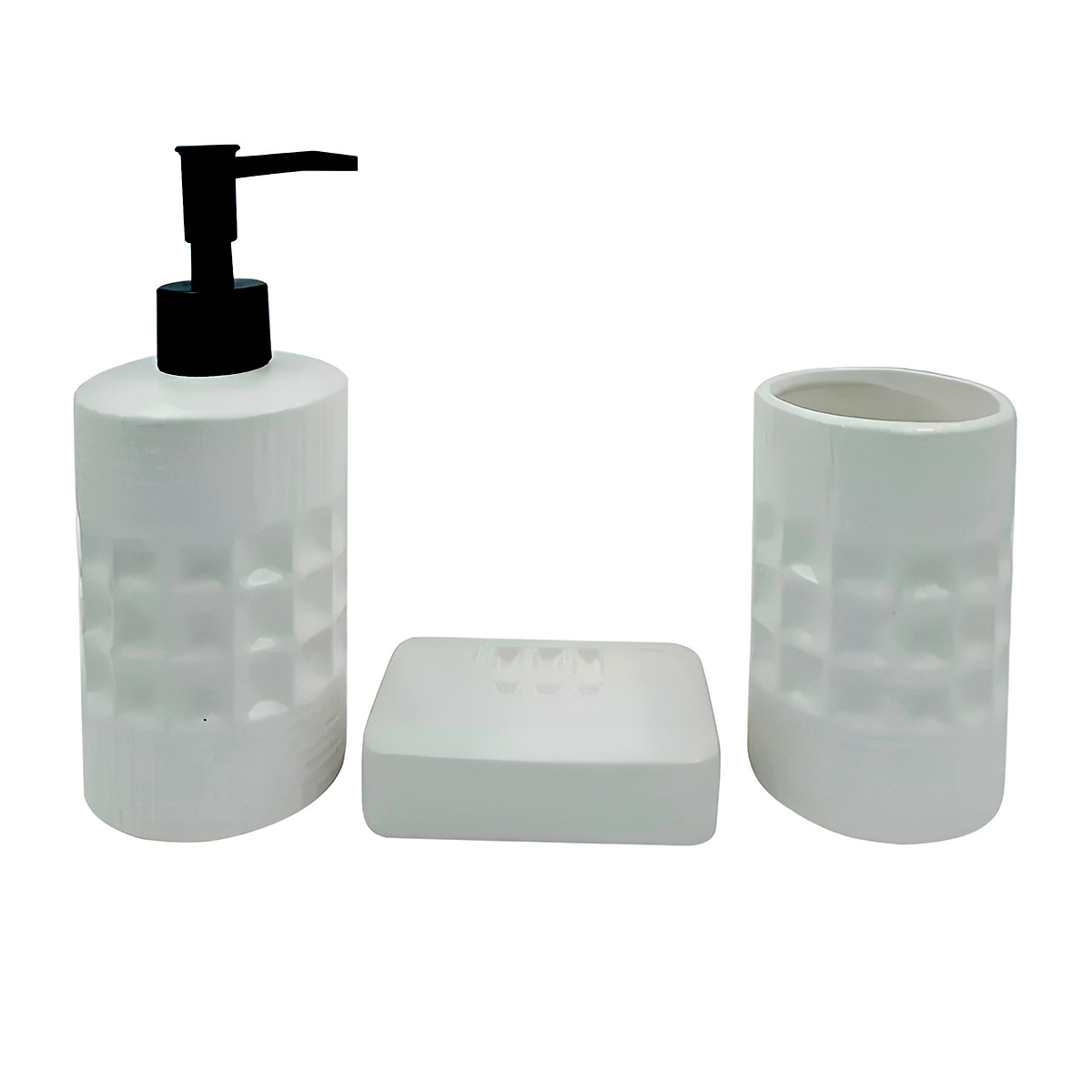 Conjunto Para Banheiro 3 Peças Bancada Pia Organização Modelo:Pequim;Cor:Branco