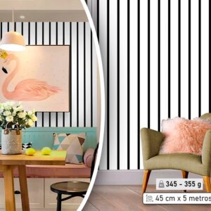 Papel de Parede Adesivo PVC Estampa Listrado - 5 Metros