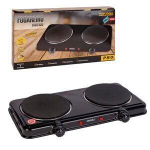 Fogareiro Elétrico Indução 2 Boca 220V - Preta