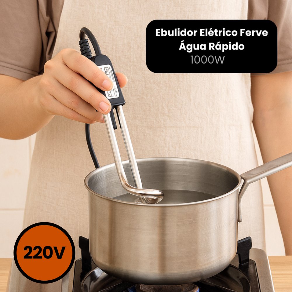 Ebulidor Elétrico Ferve Água Rápido 1000W- 220V - Imagem 2
