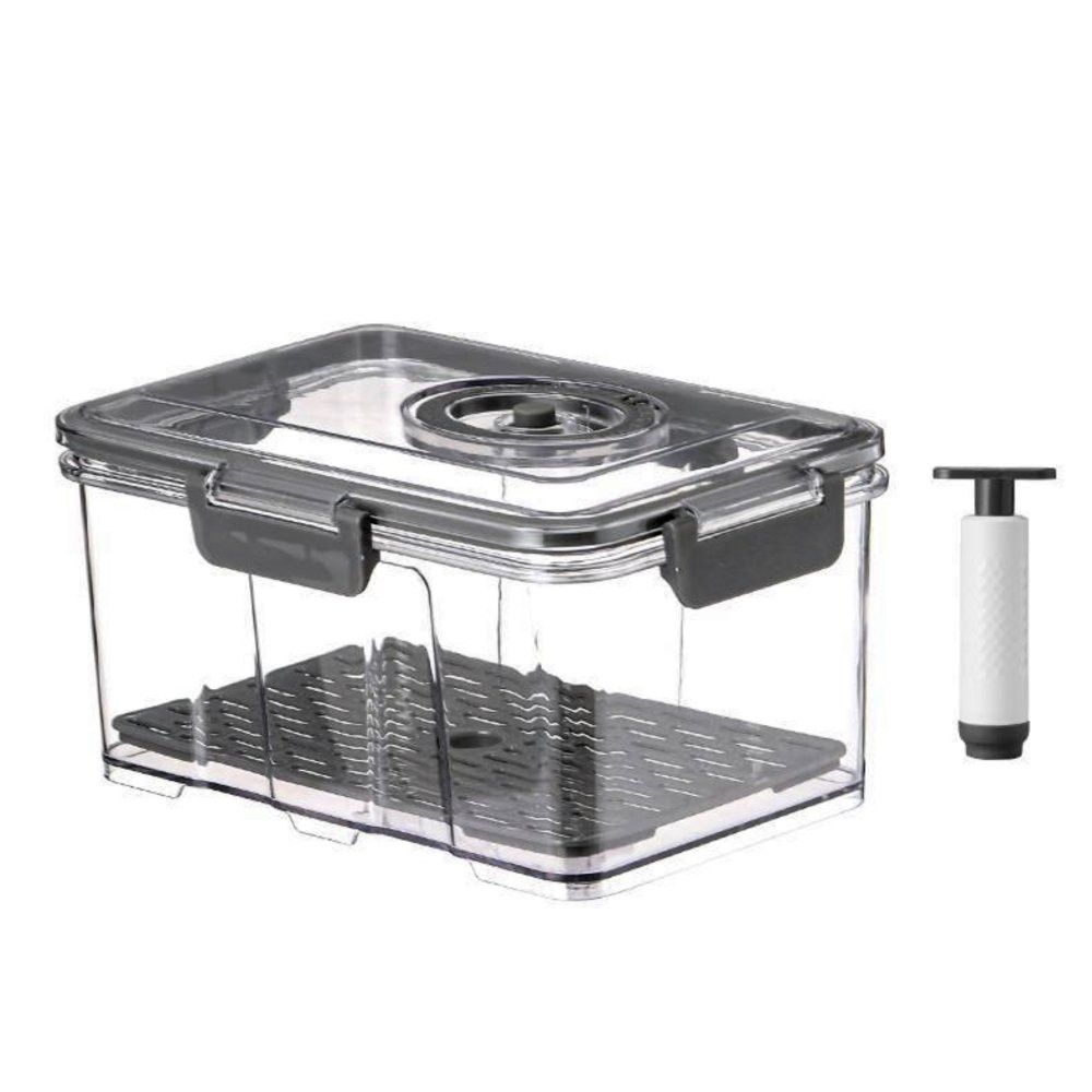 Pote Hermético com Bomba de Vácuo 2L - Cinza