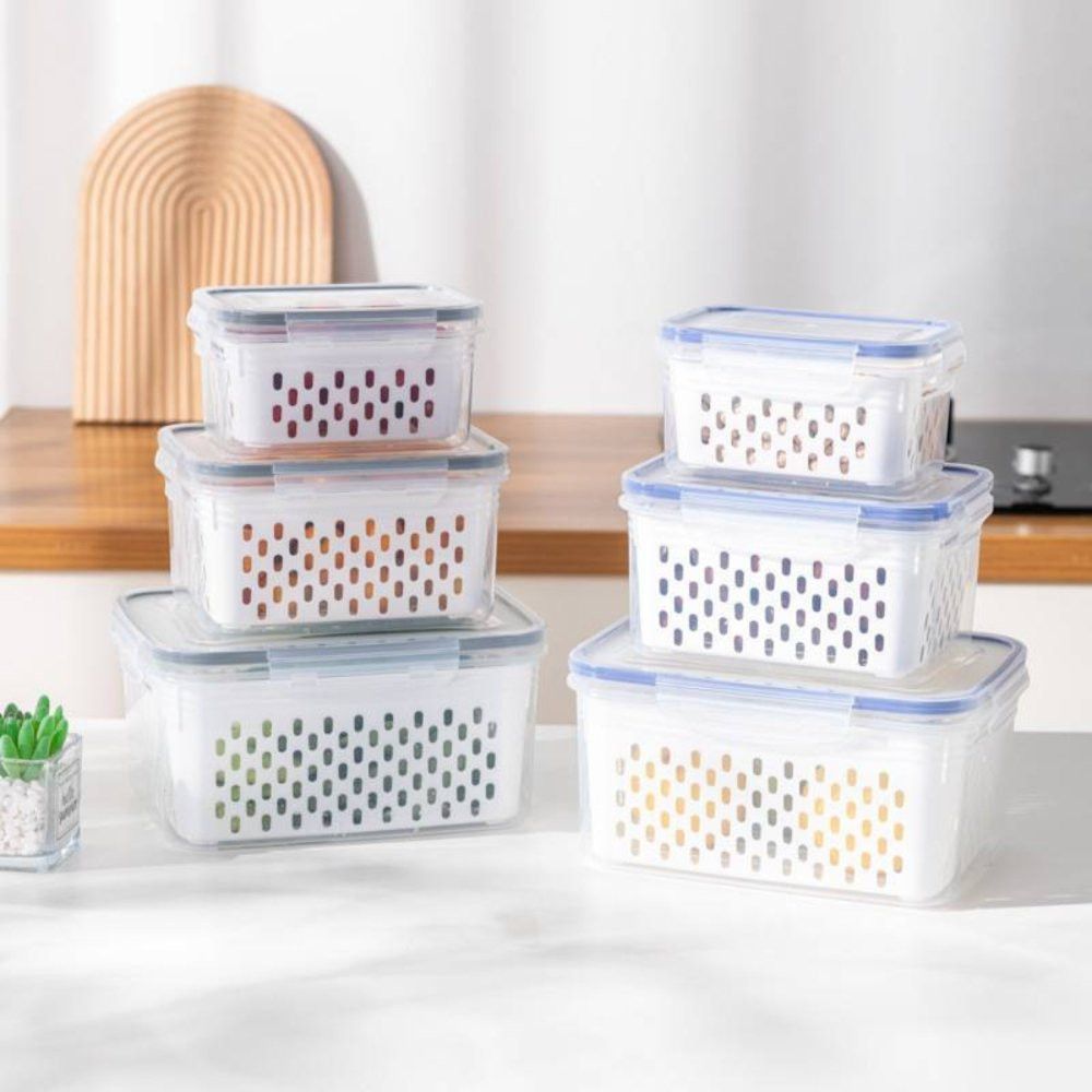 Conjunto 3 Potes Herméticos Com Cesto - Branca