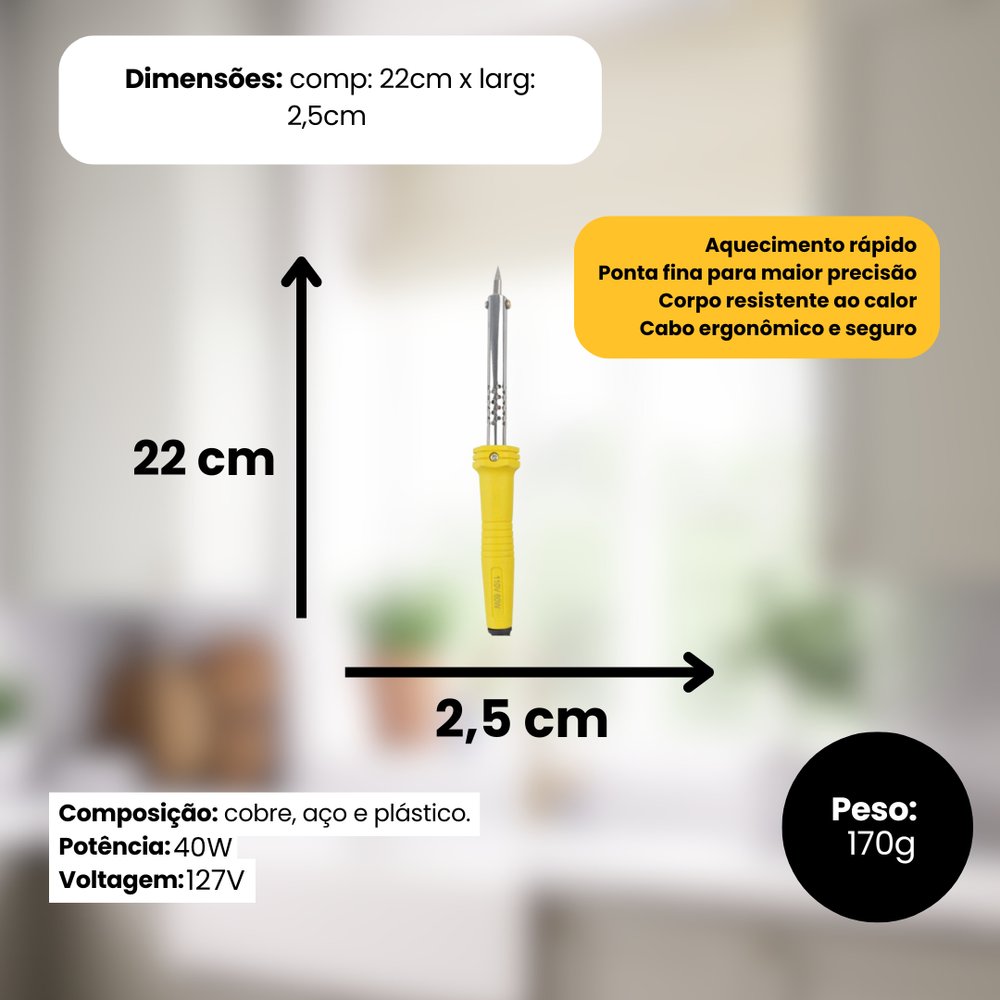 Ferro de Solda 40w - 127V - Imagem 5