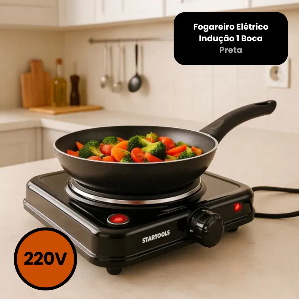 Fogareiro Elétrico Indução 1 Boca 220V - Preta - Imagem 5