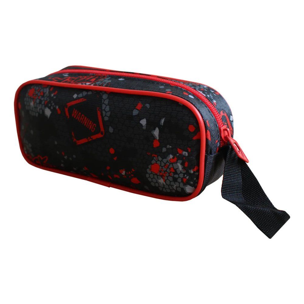 Estojo Escolar T-Rex Attack - Preto e Vermelho - Imagem 3