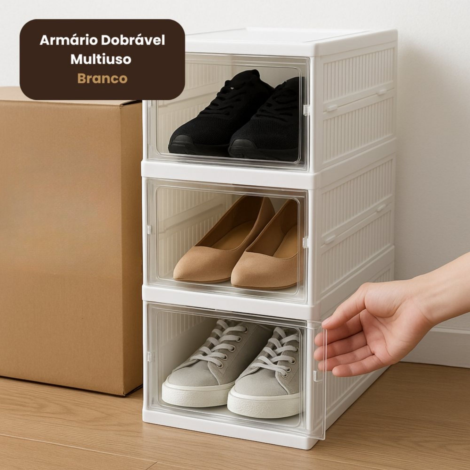 Armário Dobrável Multiuso - Branco - Imagem 2