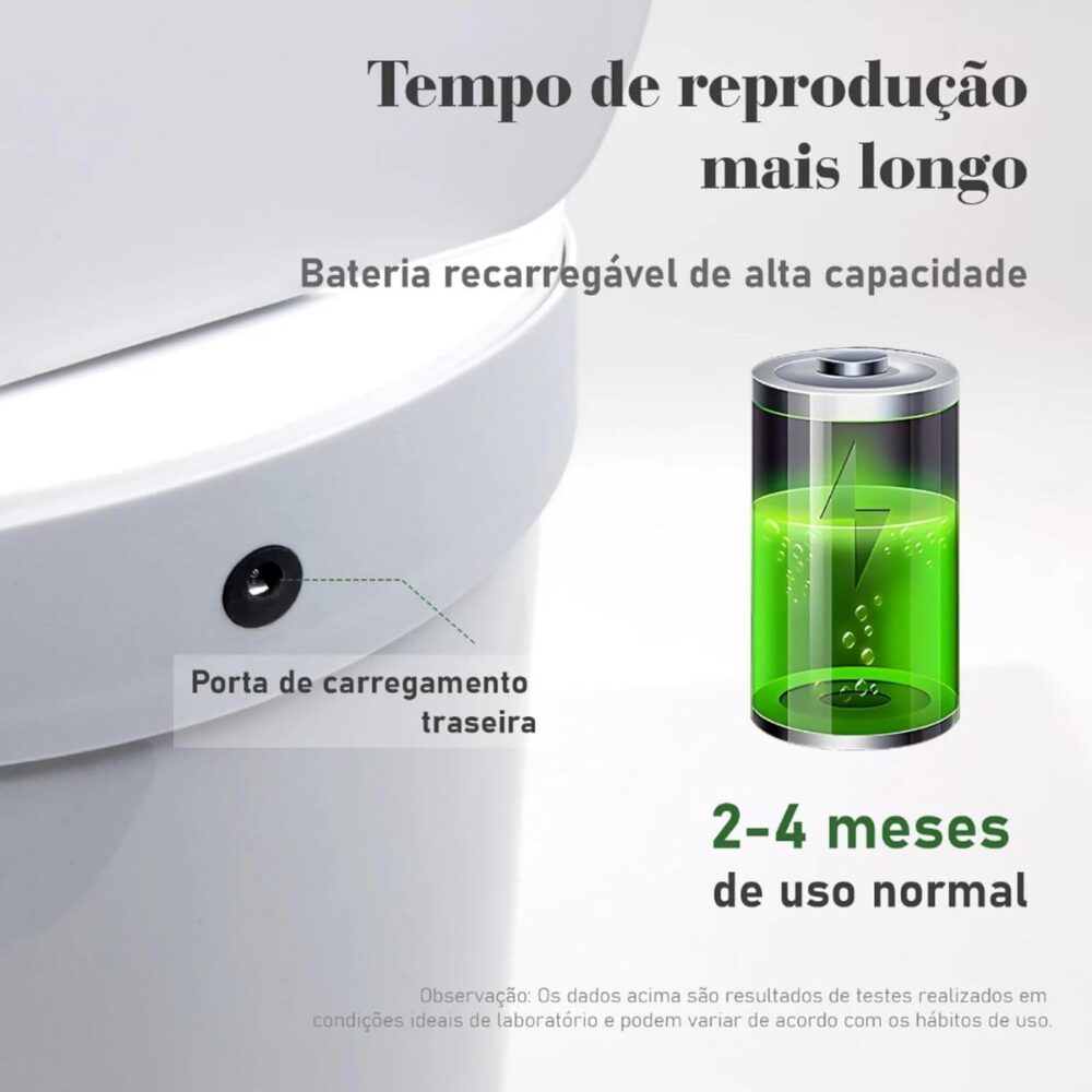 Lixeira Automática com Sensor Inteligente 12L Redonda Cinza para Cozinha Banheiro Escritório - Imagem 5