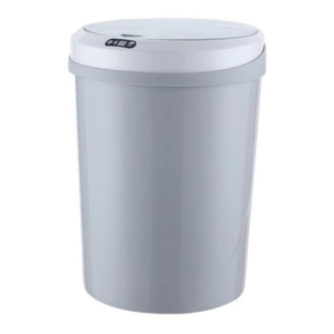 Lixeira Automática com Sensor Inteligente 12L Redonda Cinza para Cozinha Banheiro Escritório