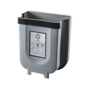 Lixeira Dobrável de Parede 9L Compacta Articulada para Armários Cozinha Pequena