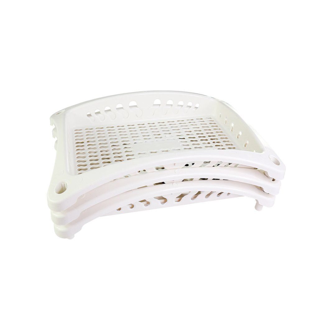 Fruteira de Chão Organizador Vertical 3 Andares com Rodinhas Plástico Branco - Imagem 2