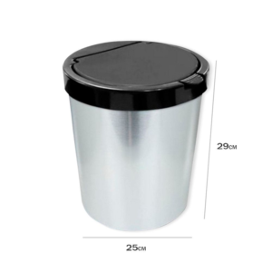 Kit 4 Lixeira Cesto de Lixo Inox Com Tampa Click 10 Litros Prata Luxo Banheiro Cozinha Escritório