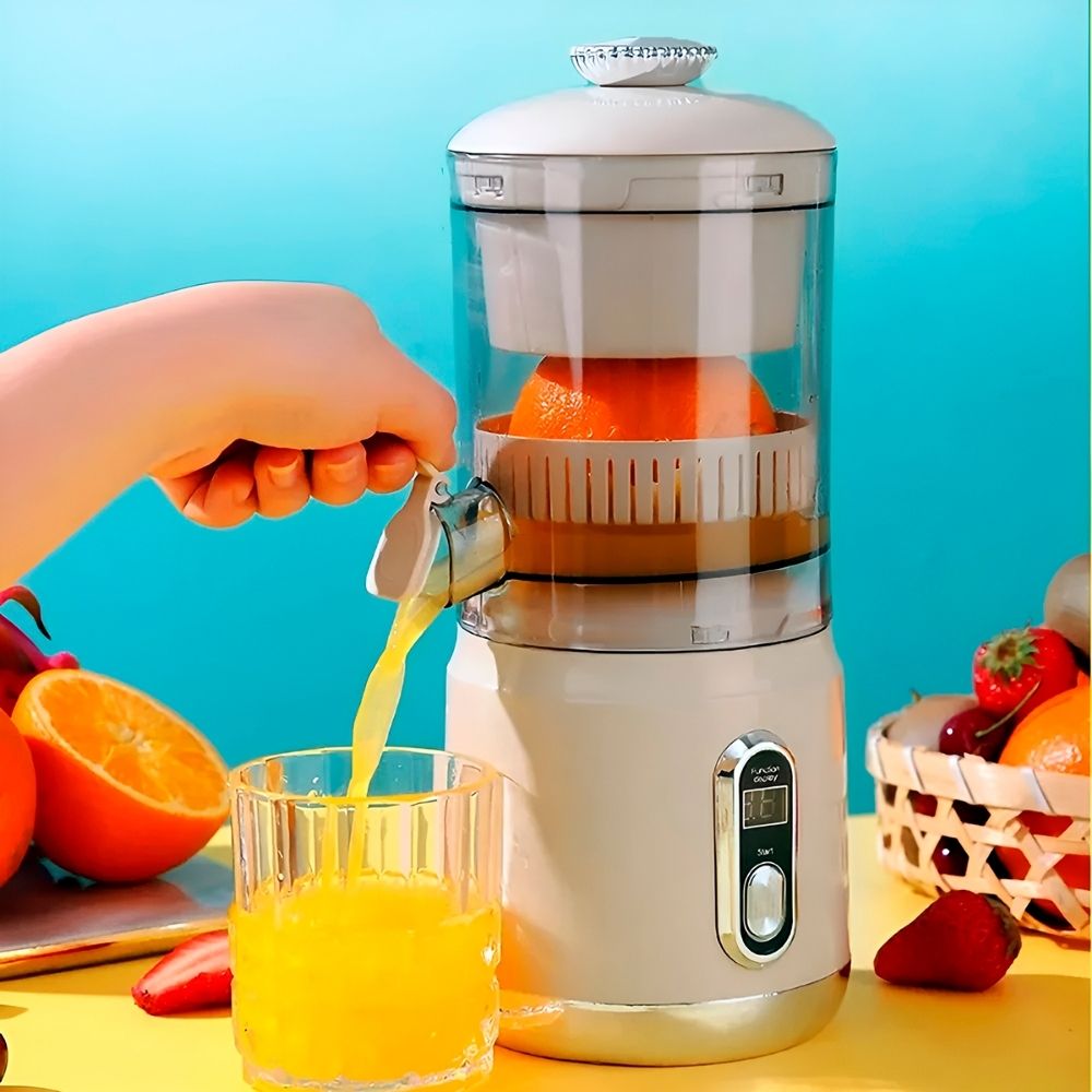 Espremedor de Frutas Laranja Elétrico 125W 850ml Extrator Portátil Bivolt Recarregável via USB Rosa - Imagem 2